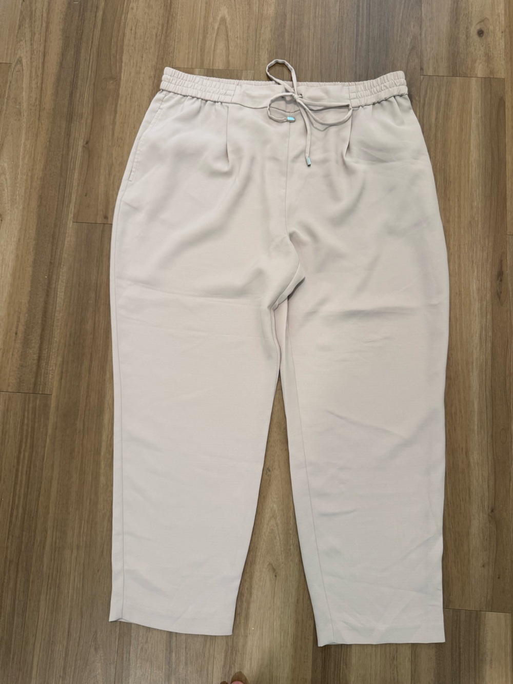 Zara Women’s size XL Light tan Drawstring Waist Casual Pants